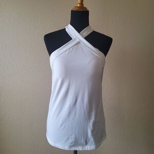 Soft Surroundings Halter Tank Knit Top XS White New